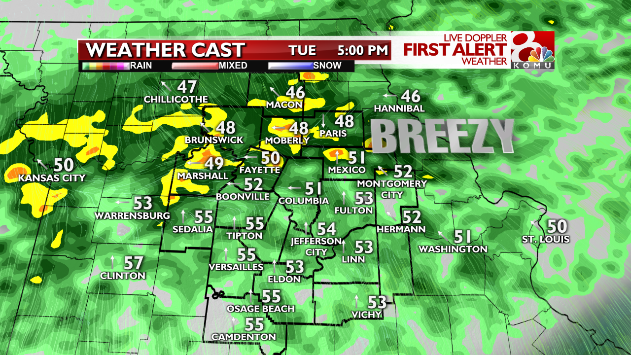 WxCast 5 PM Tuesday